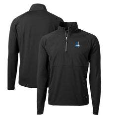 Cutter & Buck Adapt Eco Knit Hybrid Recycled Quarter-Zip Throwback Pullover Top - Detroit Lions Pullover