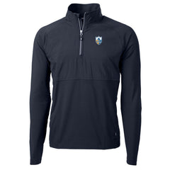 Cutter & Buck Adapt Eco Knit Hybrid Recycled Quarter-Zip Throwback Pullover Top - Los Angeles Chargers Pullover