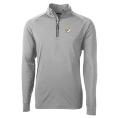 Cutter & Buck Adapt Eco Knit Stretch Recycled Quarter-Zip Throwback Pullover Top - Miami Dolphins Pullover
