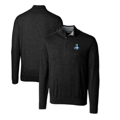 Cutter & Buck Throwback Logo Lakemont Tri-Blend Quarter-Zip Pullover Sweater - Detroit Lions Pullover