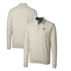 Cutter & Buck Throwback Logo Lakemont Tri-Blend Quarter-Zip Pullover Sweater - New Orleans Saints Pullover