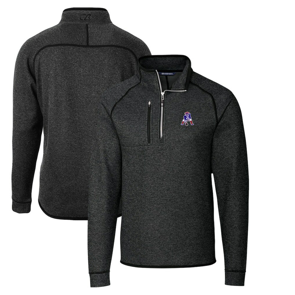 Cutter & Buck Throwback Logo Mainsail Sweater-Knit Half-Zip Pullover Jacket - New England Patriots Pullover