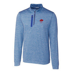 Cutter & Buck Stealth Heathered Throwback Logo Quarter-Zip Pullover Top - Buffalo Bills Pullover