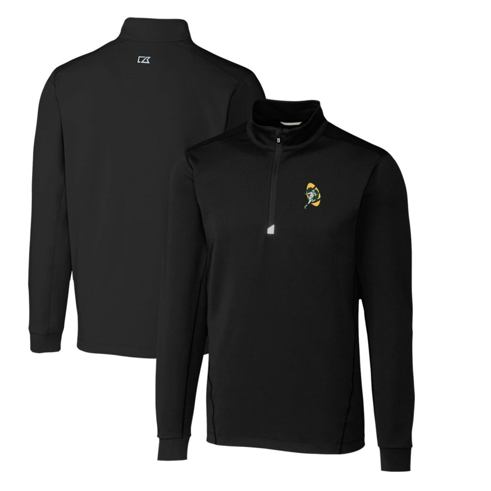 Cutter & Buck Throwback Logo Traverse Stretch Quarter-Zip Pullover Top - Green Bay Packers Pullover