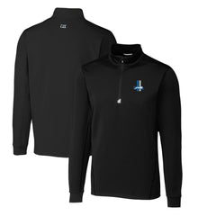 Cutter & Buck Throwback Logo Traverse Stretch Quarter-Zip Pullover Top - Detroit Lions Pullover