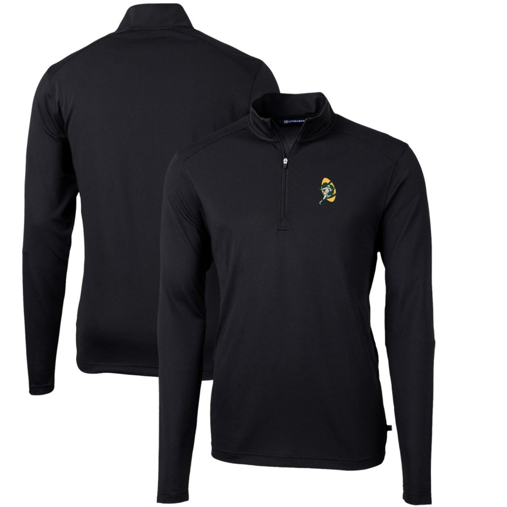Cutter & Buck Throwback Logo Virtue Eco Pique Recycled Quarter-Zip Pullover Top - Green Bay Packers Pullover