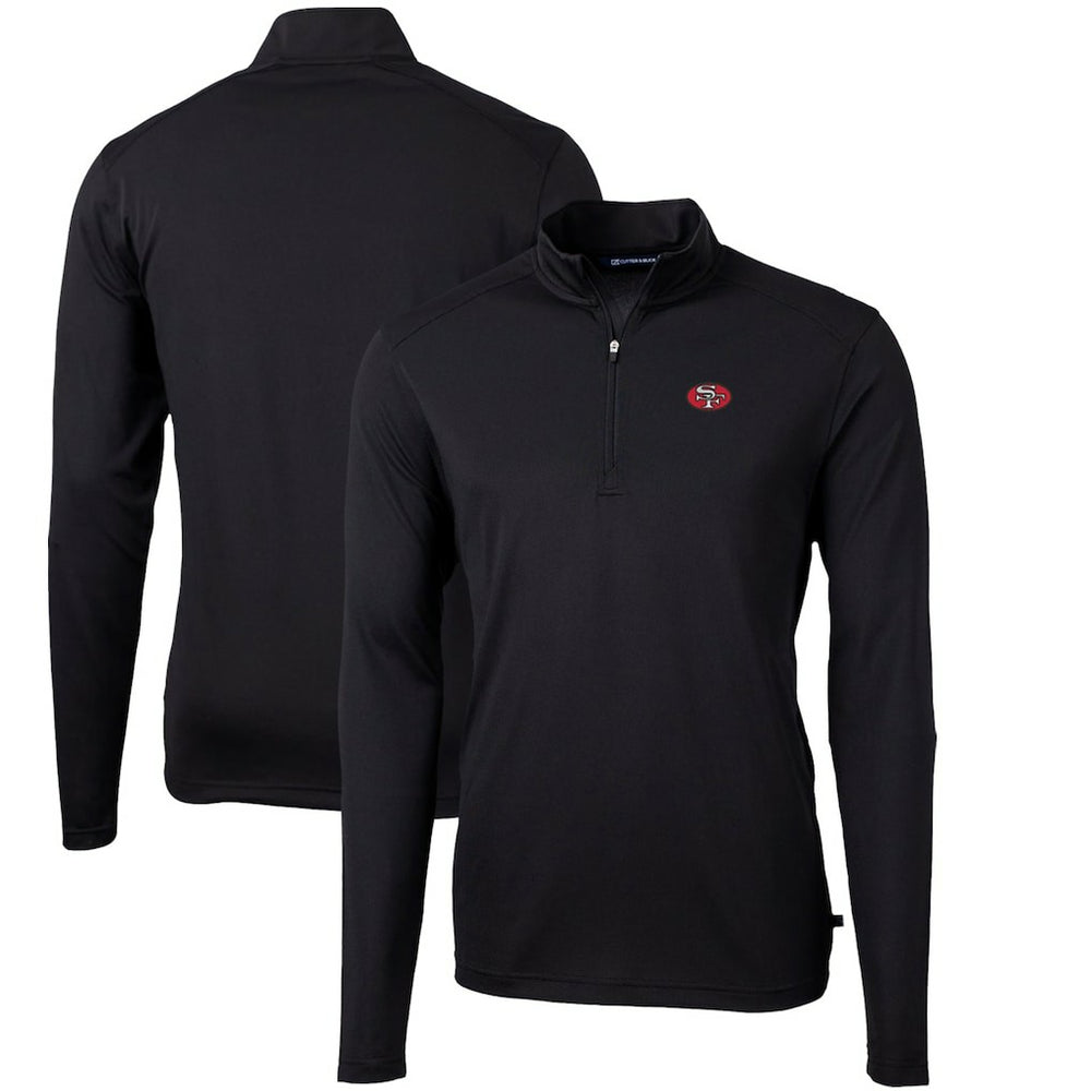 Cutter & Buck Throwback Logo Virtue Eco Pique Recycled Quarter-Zip Pullover Top - San Francisco 49ers Pullover