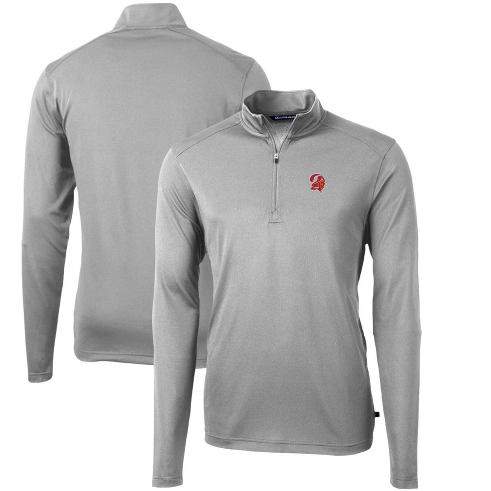 Cutter & Buck Throwback Logo Virtue Eco Pique Recycled Quarter-Zip Pullover Top - Tampa Bay Buccaneers Pullover
