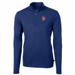 Cutter & Buck Throwback Logo Virtue Eco Pique Recycled Quarter-Zip Pullover Top - Denver Broncos Pullover