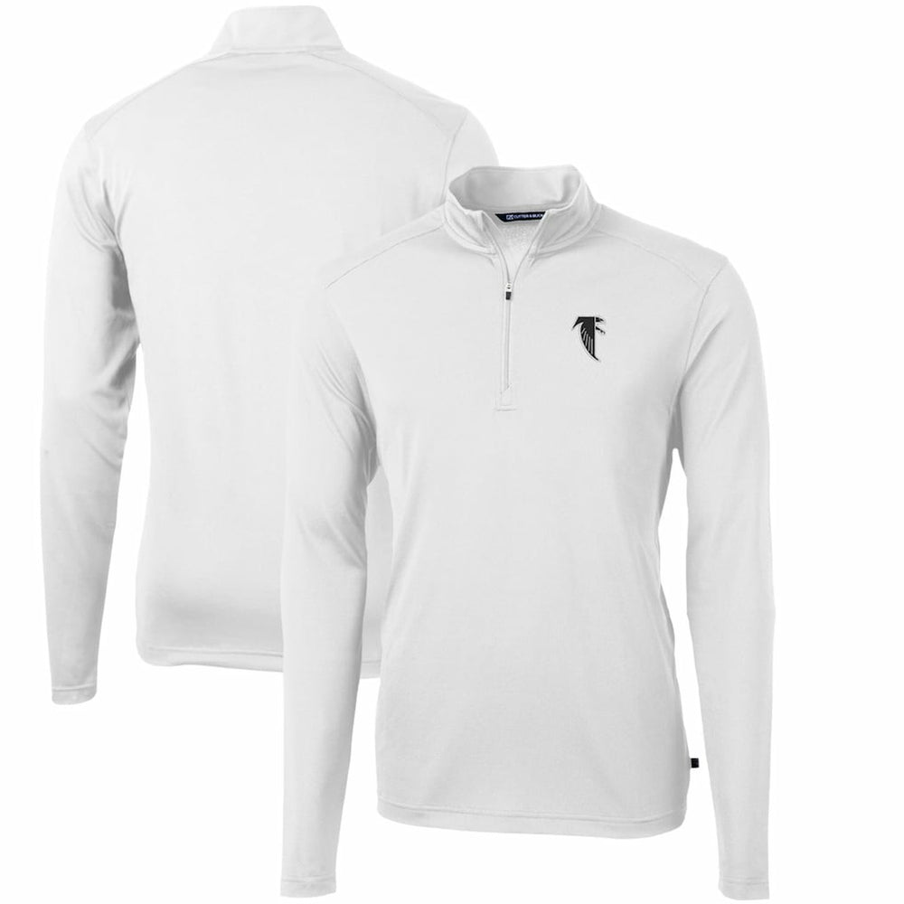 Cutter & Buck Throwback Logo Virtue Eco Pique Recycled Quarter-Zip Pullover Top - Atlanta Falcons Pullover