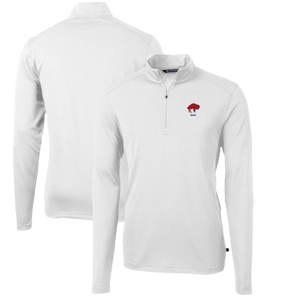 Cutter & Buck Throwback Logo Virtue Eco Pique Recycled Quarter-Zip Pullover Top - Buffalo Bills Pullover