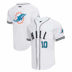 Tyreek Hill Pro Standard Mesh Baseball Button-Up T-Shirt - Miami Dolphins T-shirts