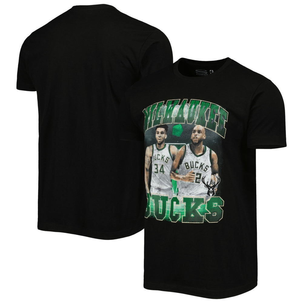 Giannis Antetokounmpo & Khris Middleton Milwaukee Bucks Stadium Essentials Unisex Player Duo T-Shirt
