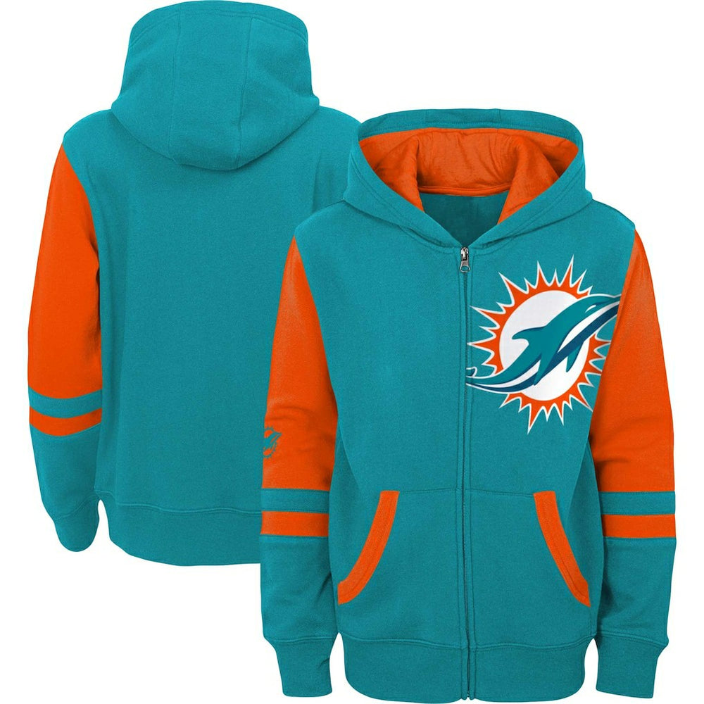 Youth Colorblock Full-Zip Hoodie - Miami Dolphins Hoodies