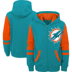 Youth Colorblock Full-Zip Hoodie - Miami Dolphins Hoodies