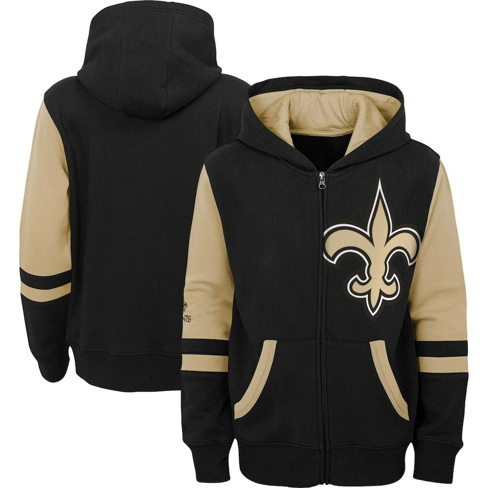 Youth Colorblock Full-Zip Hoodie - New Orleans Saints Hoodies