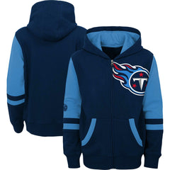 Youth Colorblock Full-Zip Hoodie - Tennessee Titans Hoodies
