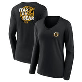 NHL Boston Bruins Women's Territorial Long Sleeve V-Neck T-Shirt