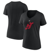 NHL New Jersey Devils Women's Alternate Logo V-Neck T-Shirt