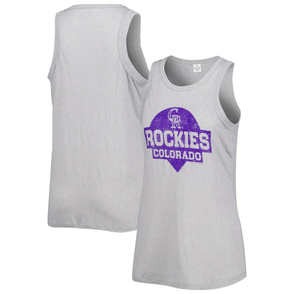Gray Colorado Rockies Soft as a Grape Women's Tri-Blend Tank Top