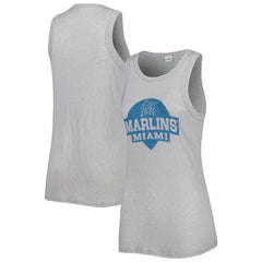 Gray Miami Marlins Soft as a Grape Women's Tri-Blend Tank Top