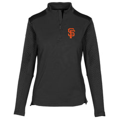 Black San Francisco Giants Levelwear Women's Daybreak Quarter-Zip Pullover Top