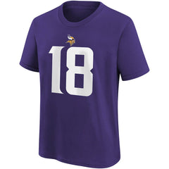 Justin Jefferson Youth Player Name & Number T-Shirt - Minnesota Vikings T-shirts