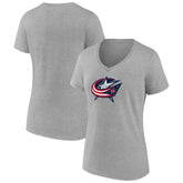 NHL Columbus Blue Jackets Women's Primary Logo Team V-Neck T-Shirt