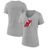 NHL New Jersey Devils Women's Primary Logo Team V-Neck T-Shirt