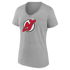 NHL New Jersey Devils Women's Primary Logo Team V-Neck T-Shirt