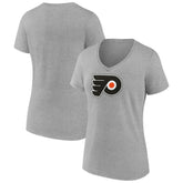 NHL Philadelphia Flyers Women's Primary Logo Team V-Neck T-Shirt