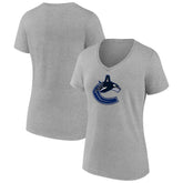 NHL Vancouver Canucks Women's Primary Logo Team V-Neck T-Shirt