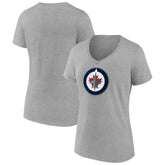 NHL Winnipeg Jets Women's Primary Logo Team V-Neck T-Shirt