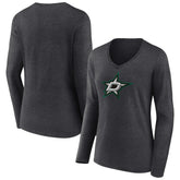 NHL Dallas Stars Women's Primary Team Logo Long Sleeve V-Neck T-Shirt