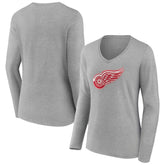 NHL Detroit Red Wings Women's Primary Logo Team Long Sleeve V-Neck T-Shirt