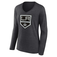 NHL Los Angeles Kings Women's Primary Team Logo Long Sleeve V-Neck T-Shirt