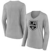 NHL Los Angeles Kings Women's Primary Logo Team Long Sleeve V-Neck T-Shirt