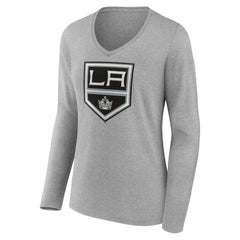 NHL Los Angeles Kings Women's Primary Logo Team Long Sleeve V-Neck T-Shirt