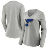 NHL St. Louis Blues Women's Primary Logo Team Long Sleeve V-Neck T-Shirt