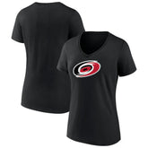 NHL Carolina Hurricanes Women's Team Primary Logo V-Neck T-Shirt