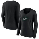 NHL Dallas Stars Women's Primary Team Logo Long Sleeve V-Neck T-Shirt