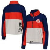 Navy/Red Boston Red Sox The Wild Collective Women's Color Block Half-Zip Jacket
