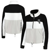 Black/White Chicago White Sox The Wild Collective Women's Color Block Half-Zip Jacket