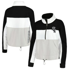Black/White Chicago White Sox The Wild Collective Women's Color Block Half-Zip Jacket