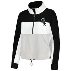 Black/White Chicago White Sox The Wild Collective Women's Color Block Half-Zip Jacket