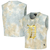 White Detroit Tigers The Wild Collective Women's Washed Muscle Tank Top