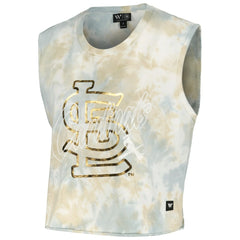 White St. Louis Cardinals The Wild Collective Women's Washed Muscle Tank Top
