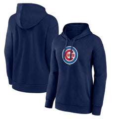 Navy Chicago Cubs Women's Core Logo Pullover Hoodie