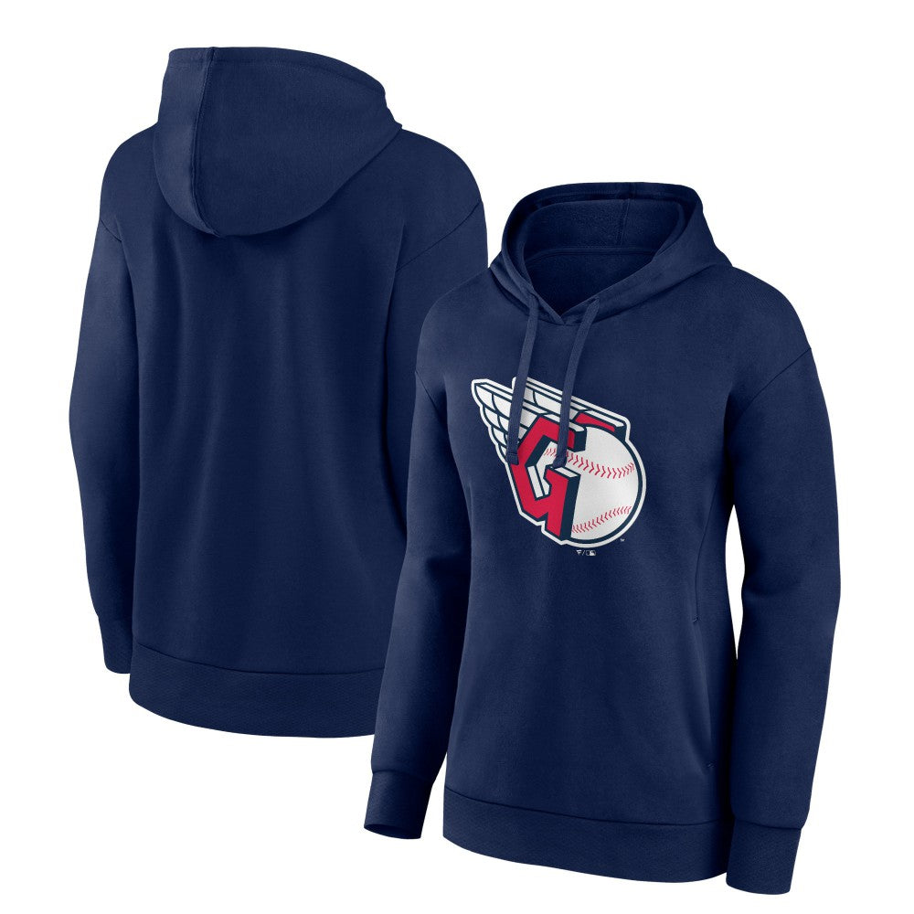 Navy Cleveland Guardians Women's Core Logo Pullover Hoodie