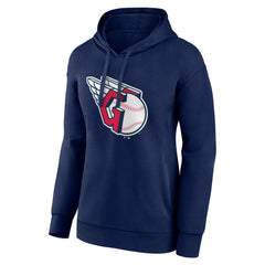 Navy Cleveland Guardians Women's Core Logo Pullover Hoodie